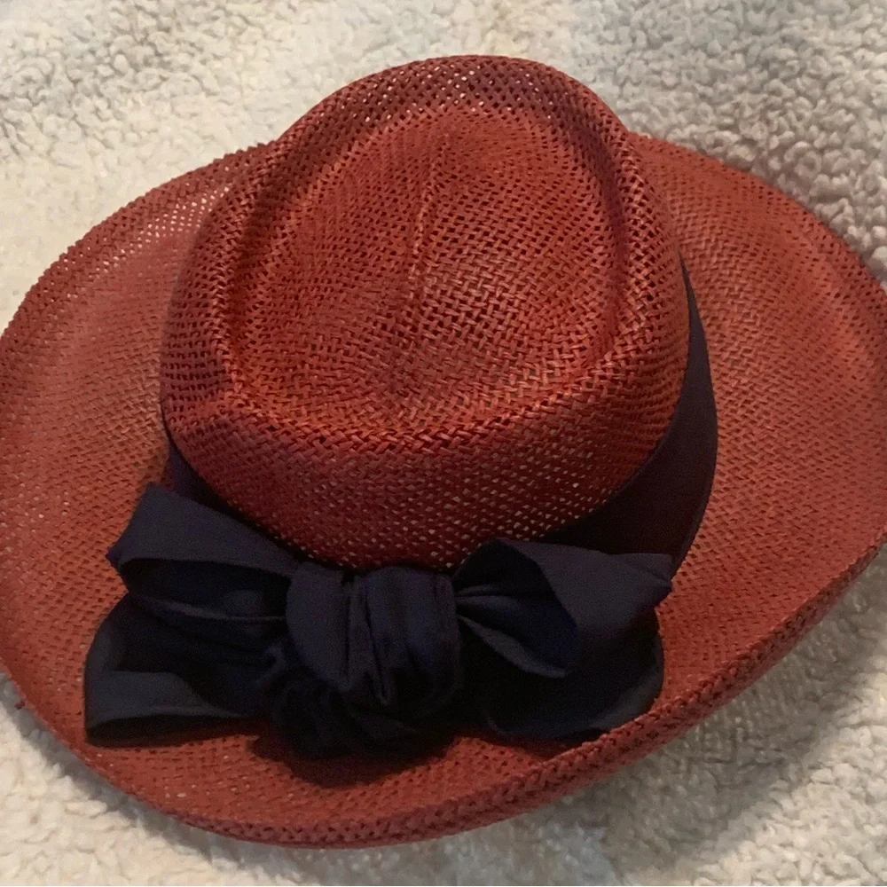 Vtg Golf Us Open 1997 Congressional Hat Womens Straw Woven Shade Wide Brim Hat